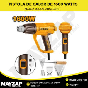 PISTOLA DE CALOR DE 1600 WATTS MODELO UHG160078 MARCA INGCO