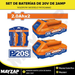 SET DE BATERÍAS DE 2 AMPERIOR DE 2 BATERIAS POR PAQUETE WADFOW MODELO WOS240682