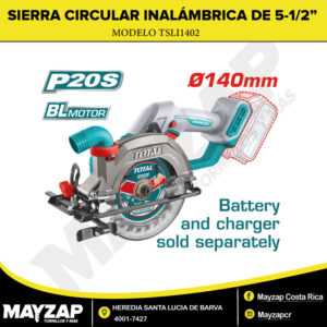 SIERRA CIRCULAR INALAMBRICA TOTAL MODELO TSLI1402 DE 5-1-2 PULGADAS