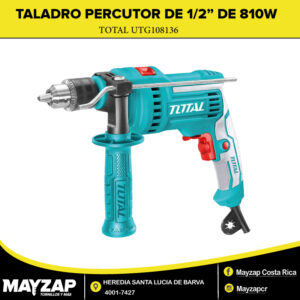 TALADRO PERCUTOR DE 1-2 DE 810 WATTS MODELO UTG108136 TOTAL TOOLS