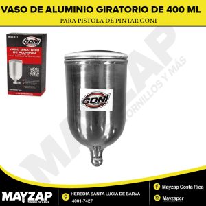 VASO DE ALUMINIO PARA PISTOLA DE PINTAR DE 400 ML GONI