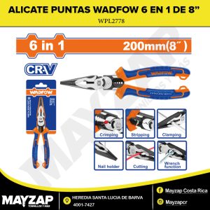 ALICATE DE PUNTAS WADFOF 6 EN 1 DE 8 PULGADAS MODELO WPL2778