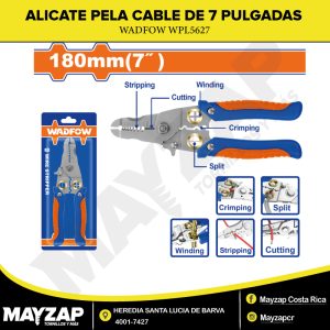 ALICATE PELA CABLE 7” (180MM) MULTIFUNCIONAL PARA ELECTRICIDAD — WADFOW WPL5627
