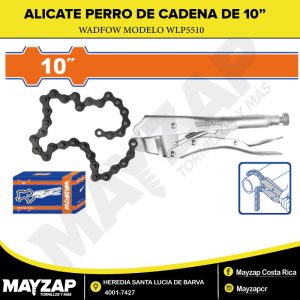 ALICATE DE PRESIÓN (PERRO) CON CADENA AJUSTABLE 18.5” PARA TUBOS Y OBJETOS IRREGULARES — WADFOW WLP5510