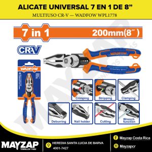 ALICATE UNIVERSAL 7 EN 1 DE 8” (200MM) MULTIUSO CR-V — WADFOW WPL1778