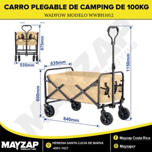 CARRO PLEGABLE DE CAMPING DE 100 KG WADFOW MODELO WWBH1012