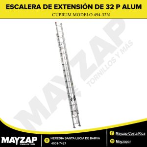 ESCALERA DE EXTENSIÓN DE ALUMINIO DE 32 PELDAÑOS CUPRUM MODELO 494-32N