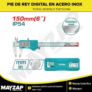 CALIBRADOR DIGITAL PIE DE REY 150MM (6”) IP54 — TOTAL TMT321506