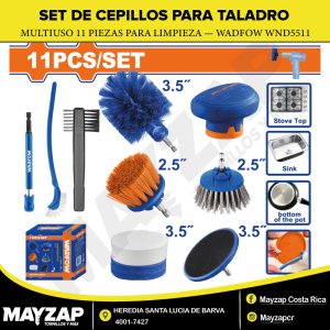 SET DE CEPILLOS PARA TALADRO MULTIUSO 11 PIEZAS PARA LIMPIEZA — WADFOW WND5511