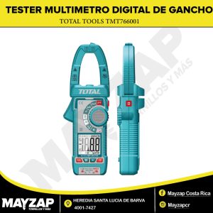 MULTÍMETRO DIGITAL DE GANCHO TRUE RMS 600A PARA ELECTRICISTA — TOTAL TOOLS TMT766001