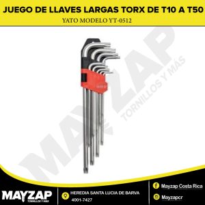 JUEGO DE LLAVES LARGAS TORX YATO MODELO YT-0512