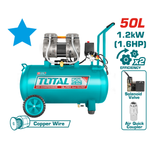 Compresor de Aire Sin Aceite 50L — UTCS1120508 / 50L / 1.6HP / total tools