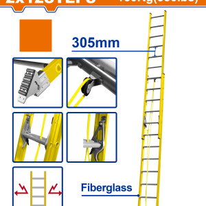 Escalera Extensible de Fibra de Vidrio 2x12 — WLD0924 / 24P / 150 Kg / wadfow