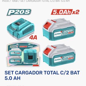 Set Cargador con 2 Baterías 5.0Ah 20V — UTFBCPK2513 / 20V / 5.0Ah / total tools