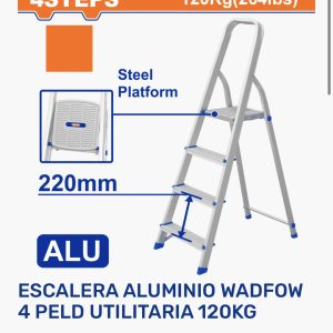 Escalera de Aluminio Utilitaria 4 Peldaños — WLD3H04 / 4P / 120 Kg / wadfow