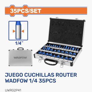 Juego Cuchillas Router Wadfow 1/4 35pcs — UWRG2P41 / 1/4 pulgada / Wadfow