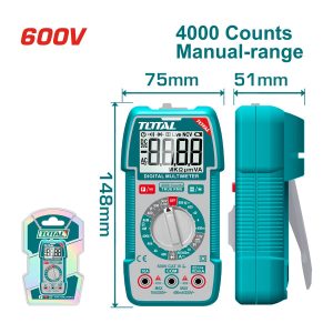 TESTER MULTÍMETRO DIGITAL — TMT536002 / 600V / TOTAL TOOLS