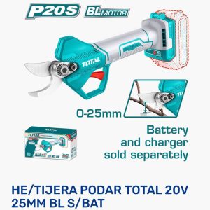 Tijera Podadora Inalámbrica Brushless 20V — TSSLI20258 / 20V / 25mm / total tools