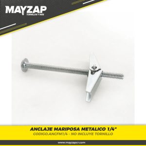 ANCLAJE MARIPOSA METÁLICO — AM143 / 1/4" X 3" / SIN MARCA