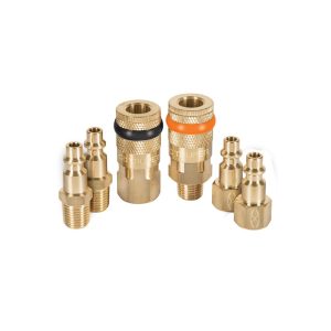 JUEGO DE ACOPLES PARA MANGUERA — ZTR-18075 / 1/4" NPT · 6 PIEZAS / TRUPER