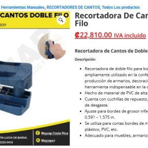 Recortadora de Cantos de Doble Filo