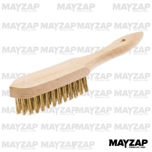 CEPILLO DE BRONCE LISO CON MANGO DE MADERA — 1-17-01702 / 4X15 CM