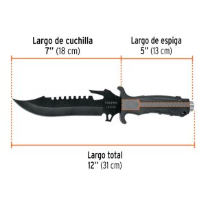 Cuchillo Táctico para Campismo 7" — CTA-7C / Truper