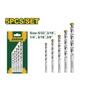 Juego de Brocas para Concreto 5 Piezas 5/32"-3/8" Jadever UJDMJ2K01