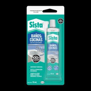 Sellador Silicón Antihongos Baños y Cocinas Transparente — Sista F101 70 ml