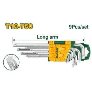 Juego de Llaves Torx Brazo Largo 9 Piezas T10-T50 — JDHK3291 — JADEVER
