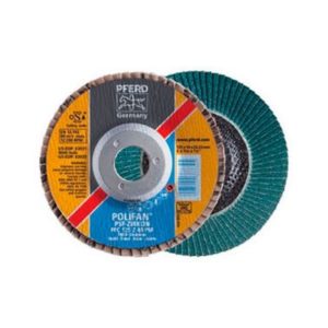 DISCO FLAP CÓNICO POLIFAN PFC 115 Z 120 PSF STEELOX — PFERD