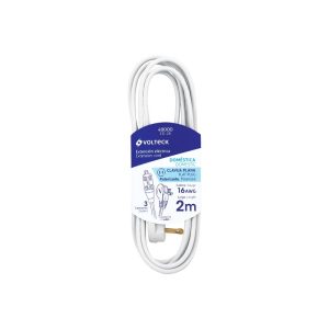 Extensión Eléctrica Doméstica 200 cm Clavija Plana — ED-2B — Volteck / Truper