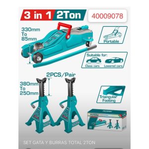 Set Gata y Burras Total Tools 2 Ton — THJCS2202